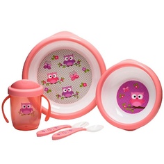 Набор детской посуды (розовый) Uviton
