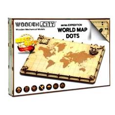 3D пазл деревянный "Карта мира" серия "Экспедиция" по точкам" арт. 507 Wooden.City