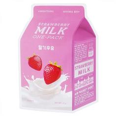 Осветляющая маска с экстрактом клубники APIEU Strawberry Milk One-Pack A'pieu