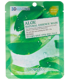 FoodaHolic Тканевая 3D маска с экстрактом алоэ Aloe Natural Essence Mask, 23мл