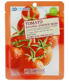 FoodaHolic Тканевая 3D маска с томатом для увлажнения и улучшения цвета лица Tomato Natural Essence Mask, 23 мл