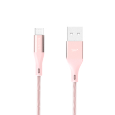 Кабель Silicon Power microUSB-USB 1м, нейлон, Pink SP1M0ASYLK30AB1P
