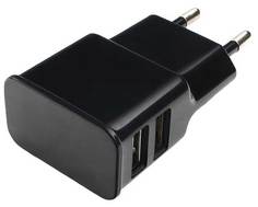 Сетевое зарядное устройство Cablexpert MP3A-PC-12 100/220V - 5V USB 2 порта, 2.1A, черный