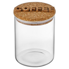 Банки, емкости для сыпучих продуктов банка WALMER Kronos для кофе 0,8л круглая стекло пробка