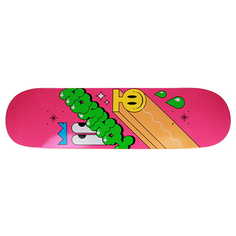 Дека для скейтборда Acid team, цвет pink-green, размер 8.125x32, конкейв Юнион