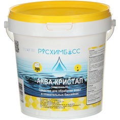 Средство для обработки воды в плавательных бассейнах Русхимбасс Аква-кристал(медленный), таблетки 200 гр, 3 кг