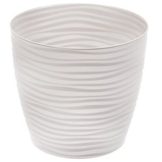 Горшок для цветов пластик, 5.5 л, 22 см, с поддоном, белый, Idea, Дюна, М 3070