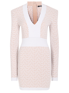 Платье с принтом Balmain