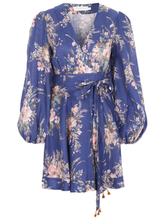 Платье льняное с принтом Zimmermann