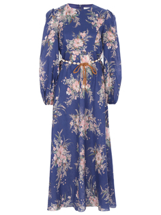 Платье льняное с принтом Zimmermann