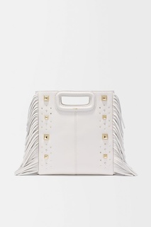 Сумка цвета экрю с заклепками M Maje