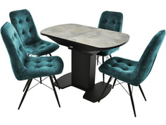 Обеденная группа стол и 4 стула (аврора) серый 110x74x70 см. Avrora