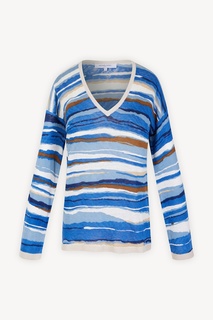 Пуловер с синим принтом Lea Gerard Darel