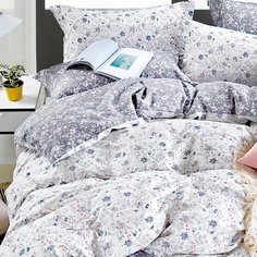 Постельное белье семейное, простыня 220х240 см, 2 наволочки 70х70 см, 2 наволочки 50х70 см, пододеяльник 145х215 см, Cleo, поплин, коллекция Pure Cotton, 41/174