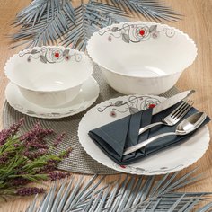 Сервиз столовый стеклокерамика, 19 предметов, на 6 персон, Daniks, Рапсодия