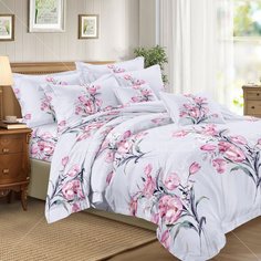 Постельное белье 1.5-спальное, простыня 150х220 см, 2 наволочки 70х70 см, пододеяльник 145х215 см, Cleo, полисатин, коллекция Art Color, 15/063-AC