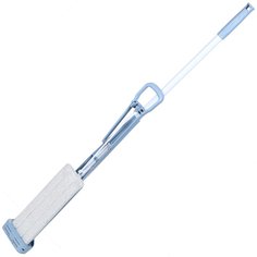 Швабра плоская, 39х12 см, с отжимом, телескопическая ручка, серо-голубая, Bossclean, SR1711
