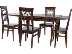 Обеденная группа стол греция и 4 стула (аврора) коричневый 110x77 см. Avrora