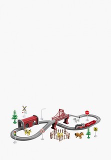 Набор игровой Givito Железная дорога для детей "Мой город, 70 предметов", на батарейках