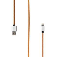 Кабель Rombica Digital IL-03 USB - Apple Lightning (MFI) оплетка под кожу 1м охра