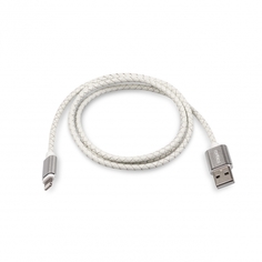 Кабель Rombica Digital IL-05 USB - Apple Lightning (MFI) оплетка под кожу 1м белый