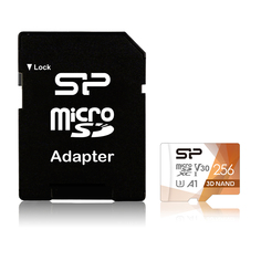 Карта памяти Silicon Power micro SDXC 256Gb Superior Pro UHS-I U3 V30 A1 + ADP (100/80 Mb/s)