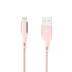 Кабель Silicon Power Lightning-USB iPhone, iPad, iPod (серт. Apple) 1м, нейлон, Pink