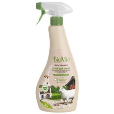 Экологичное чистящее средство BIOMIO BIO-CLEANER для кухни для всех видов поверхности с экстрактом хлопка с эфирным маслом лемонграсса 500 мл