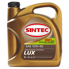 Масла для четырехтактных двигателей полусинтетические масло моторное SINTEC Люкс SAE 10W-40 API SL/CF 4л