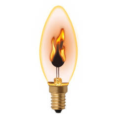 Лампочка Лампа накаливания Uniel E14 3W золотистая IL-N-C35-3/RED-FLAME/E14/CL UL-00002981