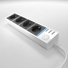 Удлинитель Розеточный блок 4гн 3USB х 1,7м с/з Werkel WL20-04-03 4690389128387