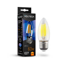 Лампочка Лампа светодиодная филаментная Voltega E27 6W 2800K прозрачная VG10-C1E27warm6W-F 7046
