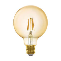 Лампочка Лампа светодиодная филаментная диммируемая Eglo E27 5,5W 2200K золотистая 11866