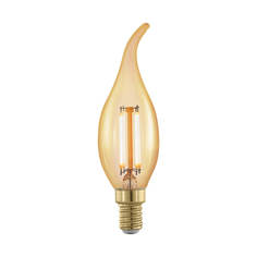 Лампочка Лампа светодиодная филаментная диммируемая Eglo E14 4W 1700К золотая 11699
