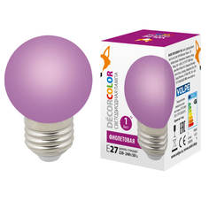 Лампочка Лампа светодиодная Volpe E27 1W фиолетовая LED-G45-1W/PURPLE/E27/FR/С UL-00005652