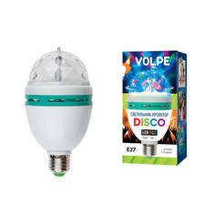 Интерьерные украшения Светодиодный светильник-проектор Volpe Disko ULI-Q301 03W/RGB/E27 WHITE 09839