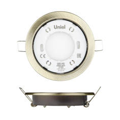 Светильник Встраиваемый светильник Uniel GX53/H2 Antique Brass 10 Prom UL-00005056