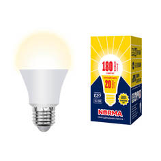 Лампочка Лампа светодиодная E27 20W 3000K матовая LED-A65-20W/WW/E27/FR/NR UL-00004030 Volpe