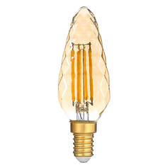 Лампочка Лампа светодиодная филаментная Hiper E14 6W 2700K янтарная HL-2215