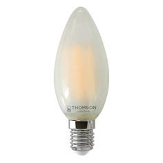 Лампочка Лампа светодиодная филаментная Thomson E14 5W 6500K свеча матовая TH-B2343