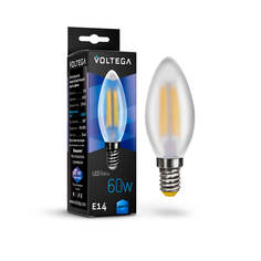 Лампочка Лампа светодиодная филаментная Voltega E14 6W 4000К матовая VG10-C2E14cold6W-F 7045