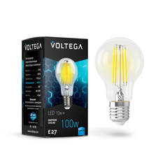 Лампочка Лампа светодиодная филаментная Voltega E27 10W 4000К прозрачная VG10-А1E27cold10W-F 7101