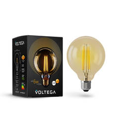 Лампочка Лампа светодиодная филаментная Voltega E27 6W 2800K золотая VG10-G95GE27warm6W 7084