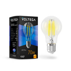 Лампочка Лампа светодиодная Voltega E27 7W 2800K прозрачная VG10-A60E27warm7W-F 7140