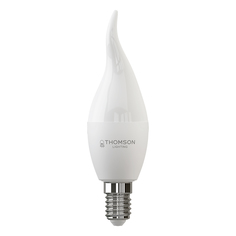 Лампочка Лампа светодиодная Thomson E14 6W 3000K свеча на ветру матовая TH-B2025