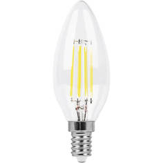 Лампочка Лампа светодиодная филаментная Feron E14 9W 2700K Свеча Прозрачная LB-73 25956
