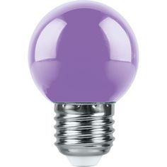 Лампочка Лампа светодиодная Feron E27 1W RGB фиолетовый LB-37 38125