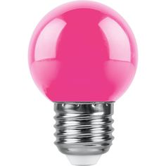 Лампочка Лампа светодиодная Feron E27 1W RGB розовый LB-37 38123