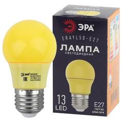 Лампочка Лампа светодиодная ЭРА E27 3W 3000K желтая ERAYL50-E27 Б0049581