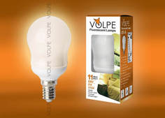 Лампочка Лампа энергосберегающая Volpe E14 11W 2700K матовая CFL-G 45 220-240V 11W E14 2700K 03643